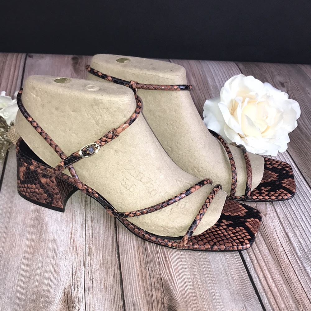 Marc Fisher Snakeprint Leather Dress Sandals 8.5M - Picture 8 of 8